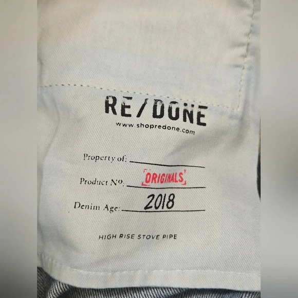 NWOT Re/done high rise stove pipe straight jeans in medium vain denim size 28 - Picture 5 of 8
